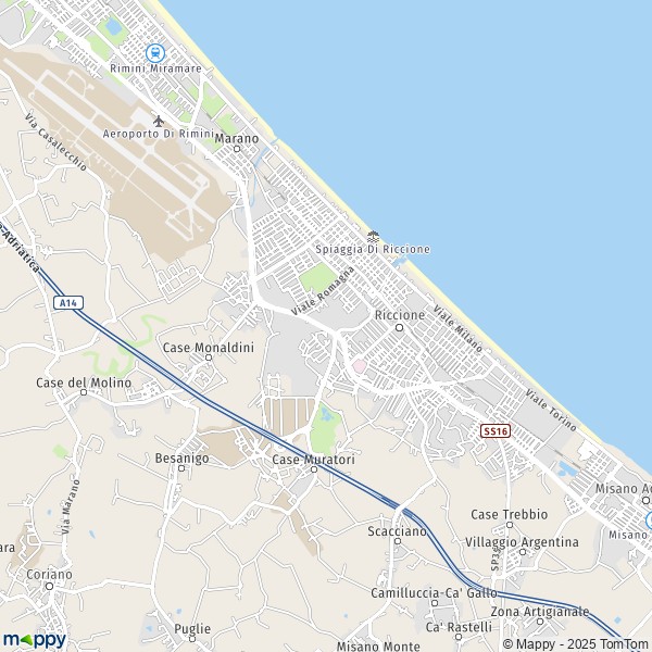 La carte pour la ville de Riccione 47838