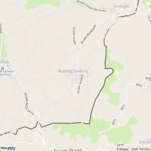 La carte pour la ville de Montegiardino 47898