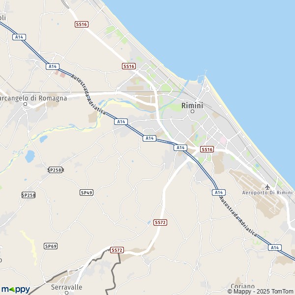 La carte pour la ville de Rimini 47921-47924