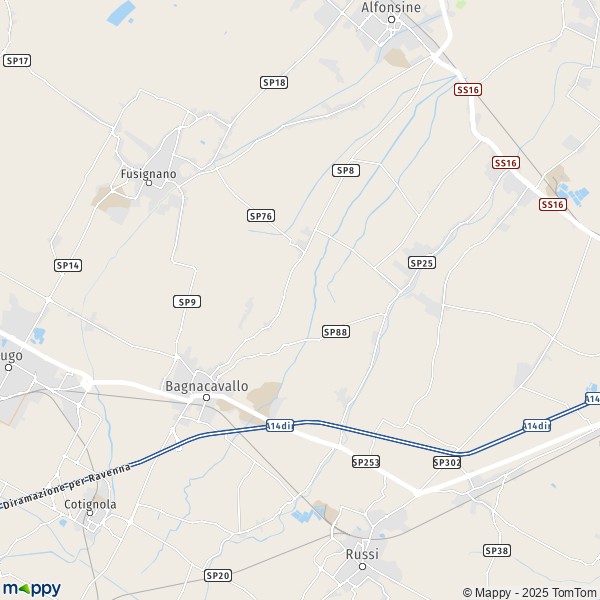 La carte pour la ville de Bagnacavallo 48012