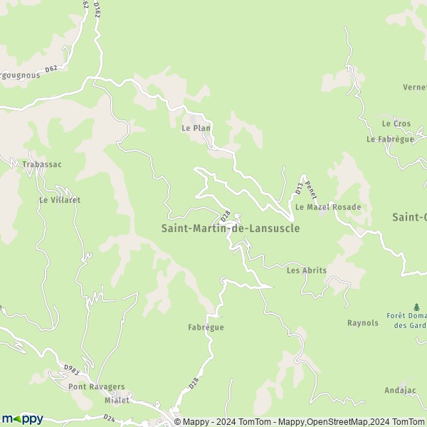 La carte pour la ville de Saint-Martin-de-Lansuscle 48110