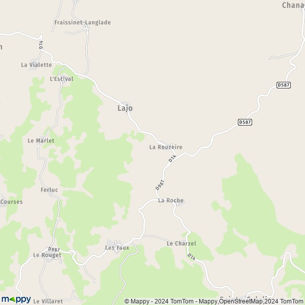 La carte pour la ville de Lajo 48120