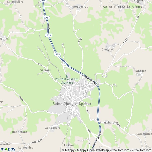 La carte pour la ville de Saint-Chély-d'Apcher 48200