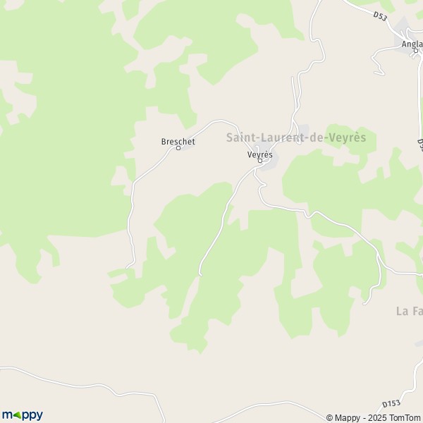 La carte pour la ville de Saint-Laurent-de-Veyrès 48310