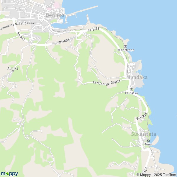 La carte pour la ville de 48360 Mundaka