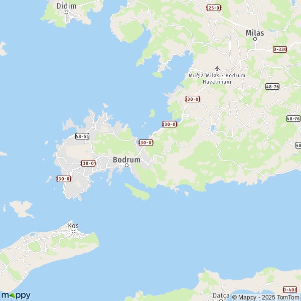 La carte pour la ville de Bodrum 48400-48401