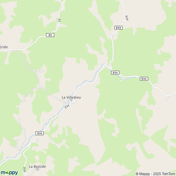 Carte La Villedieu, 48700 Monts-de-Randon