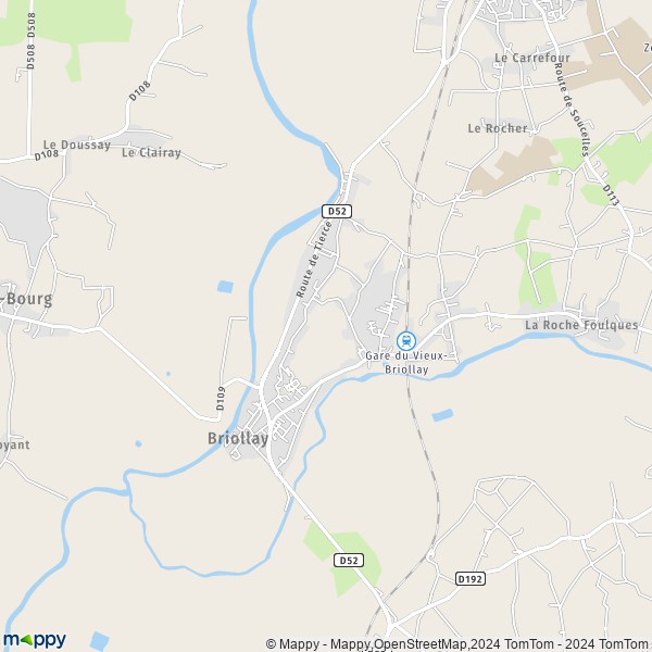 La carte pour la ville de Briollay 49125