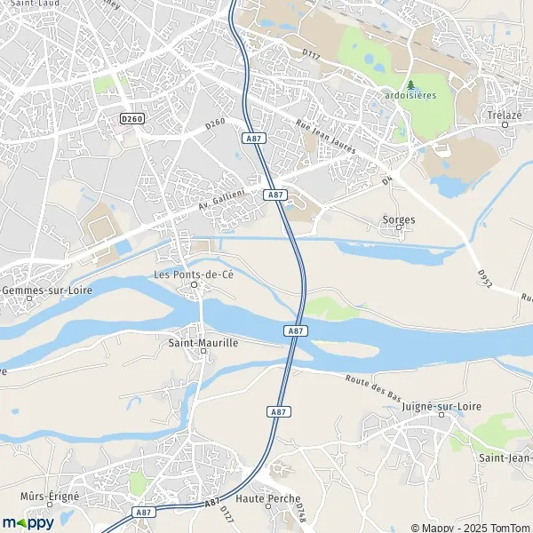 Plan lespontsdece carte de lespontsdece (49130)