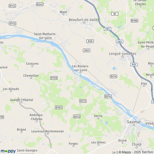 La carte pour la ville de Gennes-Val-de-Loire 49160-49350