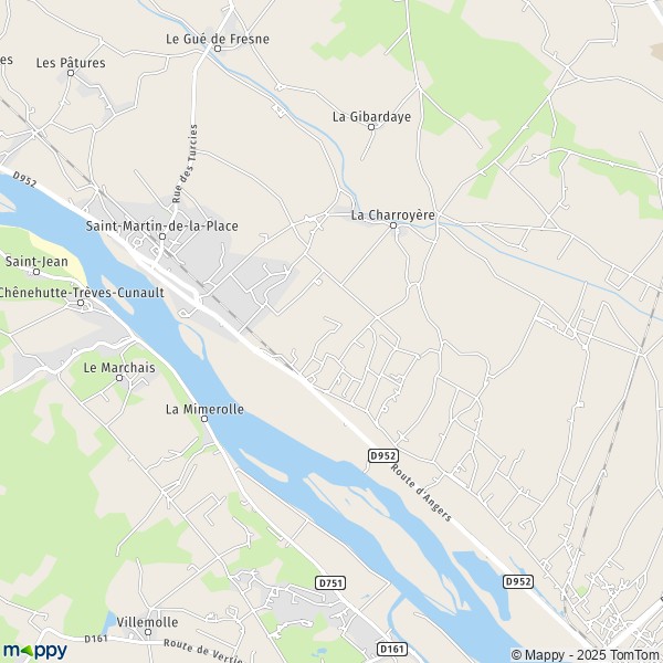 Carte Les Basses Terres, 49160-49350 Gennes-Val-de-Loire