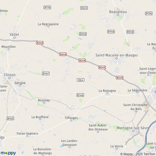 La carte pour la ville de Saint-Germain-sur-Moine, 49230 Sèvremoine