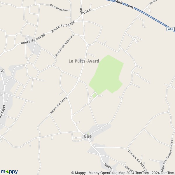 La carte pour la ville de Gée, 49250 Beaufort-en-Anjou