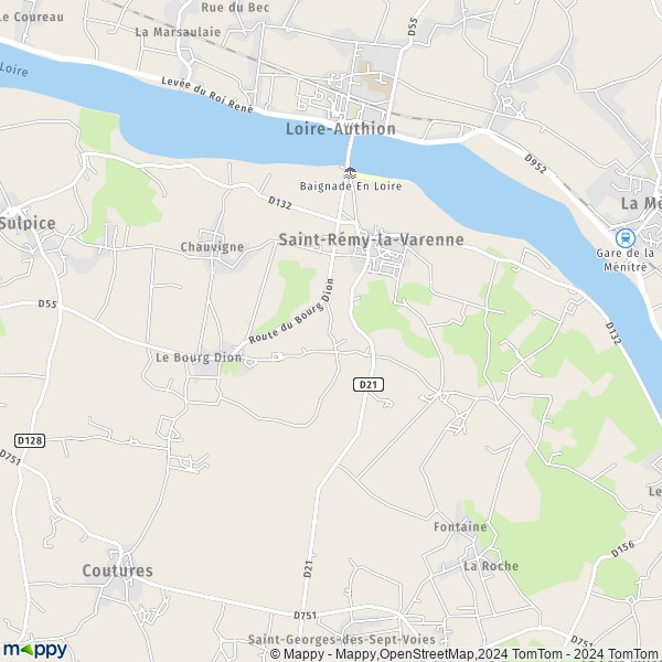 La carte pour la ville de Saint-Rémy-la-Varenne, 49250 Brissac-Loire-Aubance