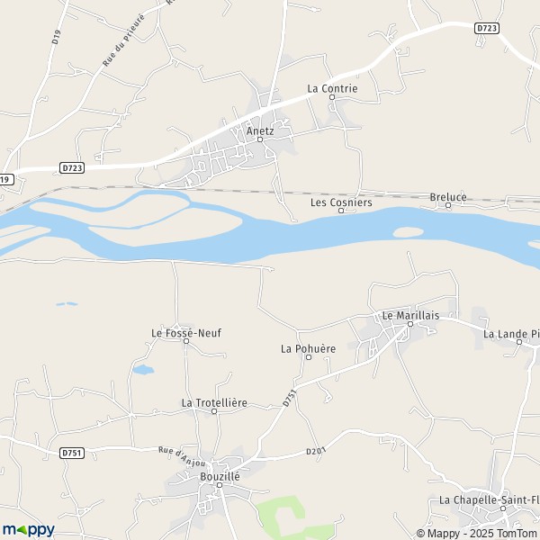 Carte La Loge en Vallée, 49270-49530 Orée-d'Anjou