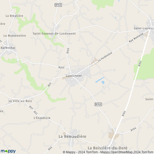La carte pour la ville de Landemont, 49270 Orée-d'Anjou