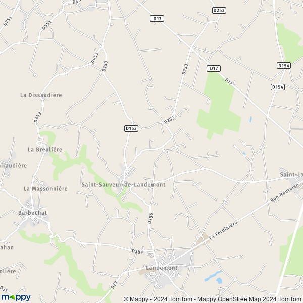 La carte pour la ville de Saint-Sauveur-de-Landemont, 49270 Orée-d'Anjou