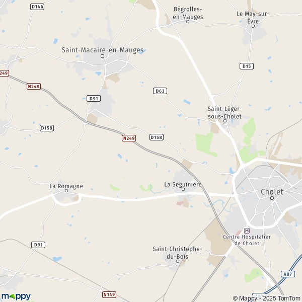 La carte pour la ville de La Séguinière 49280