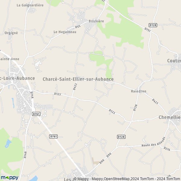 La carte pour la ville de Charcé-Saint-Ellier-sur-Aubance, 49320 Brissac-Loire-Aubance