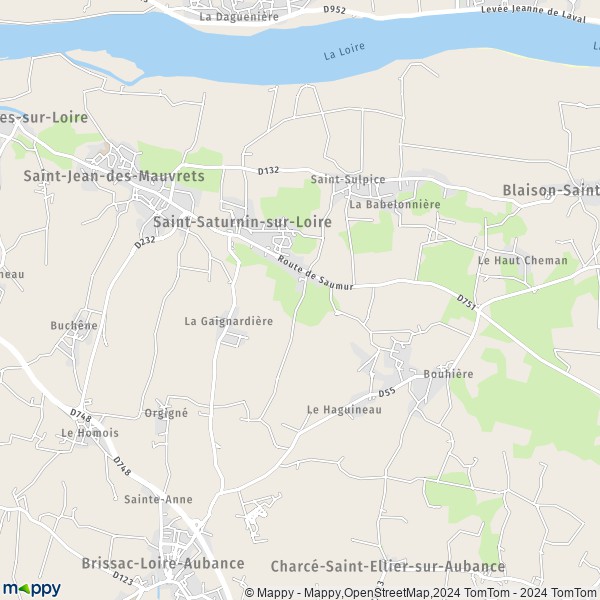 La carte pour la ville de Saint-Saturnin-sur-Loire, 49320 Brissac-Loire-Aubance