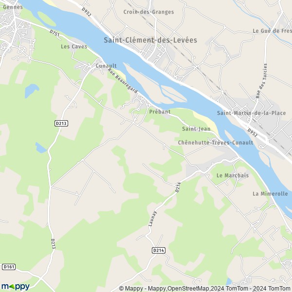 La carte pour la ville de Chênehutte-Trèves-Cunault, 49350 Gennes-Val-de-Loire