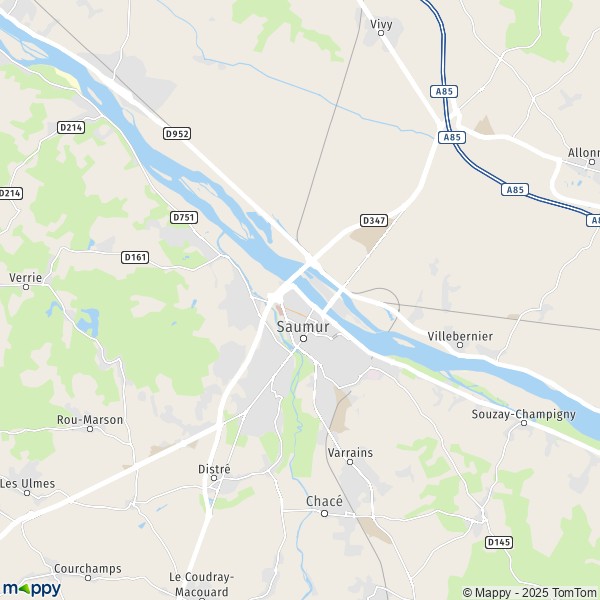 La carte pour la ville de Dampierre-sur-Loire, 49400 Saumur