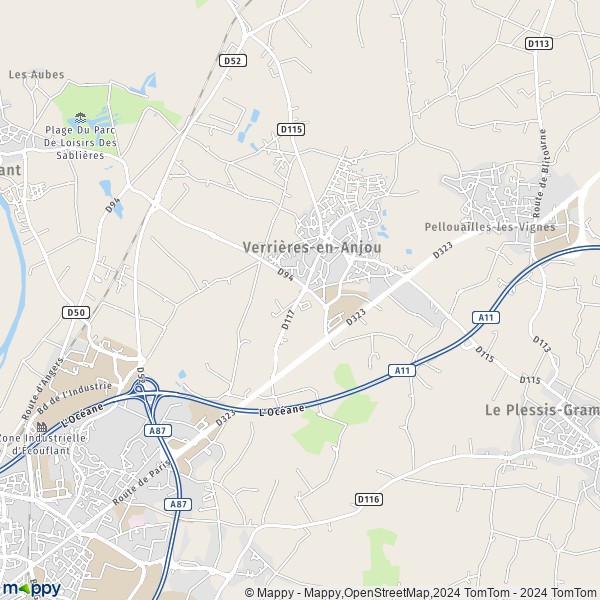 La carte pour la ville de Saint-Sylvain-d'Anjou, 49480 Verrières-en-Anjou