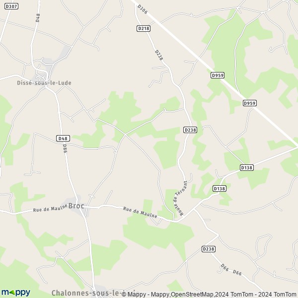La carte pour la ville de Broc, 49490 Noyant-Villages