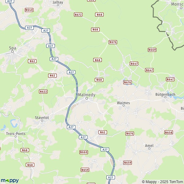 La carte pour la ville de 4950-4960 Malmedy