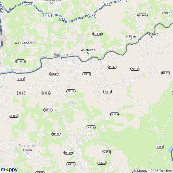 La carte pour la ville de 4950 Monção