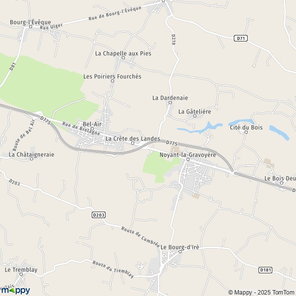 Carte Saint-Blaise-la-Roche, 49500-49520 Segré-en-Anjou-Bleu