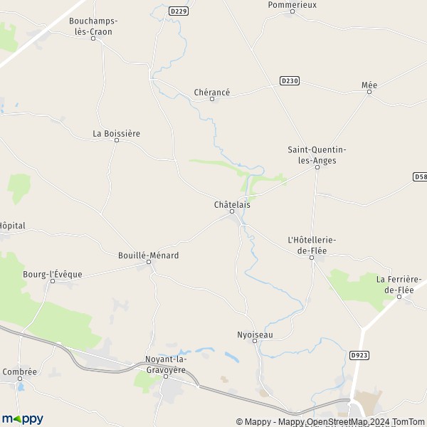 La carte pour la ville de Châtelais, 49520 Segré-en-Anjou-Bleu