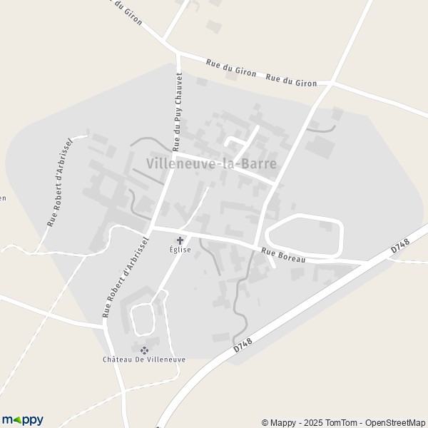 Carte Villeneuve-la-Barre, 49540 Terranjou