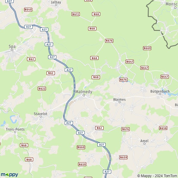 La carte pour la ville de 4960 Malmedy