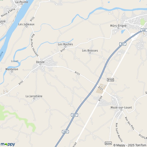 Carte Chauvigné, 49610 Mozé-sur-Louet