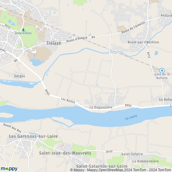 La carte pour la ville de La Daguenière, 49800 Loire-Authion