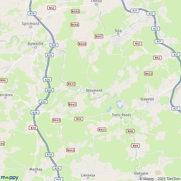 La carte pour la ville de 4987 Stoumont