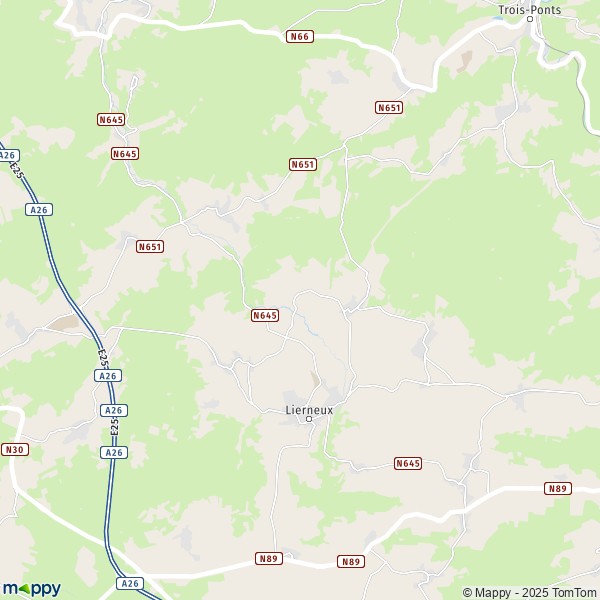 La carte pour la ville de 4990 Lierneux