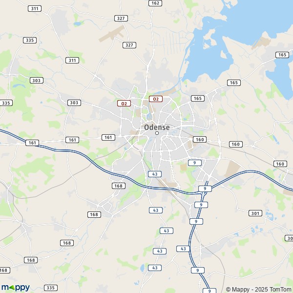 La carte pour la ville de Odense 5000-5270