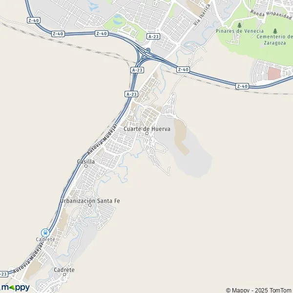 Plan Cuarte de Huerva carte de Cuarte de Huerva (50022) et infos
