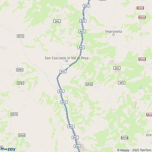 La carte pour la ville de San Casciano in Val di Pesa 50026