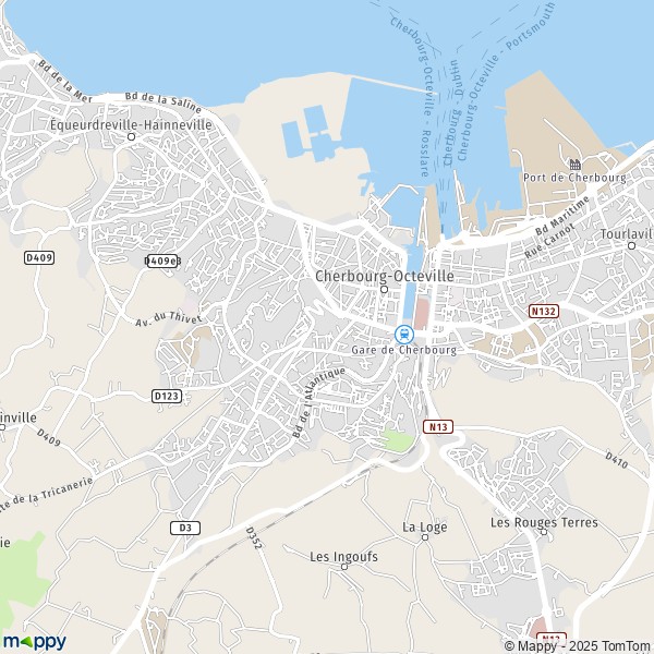 cherbourg carte Plan Cherbourg Octeville, 50100 50130 Cherbourg en Cotentin 