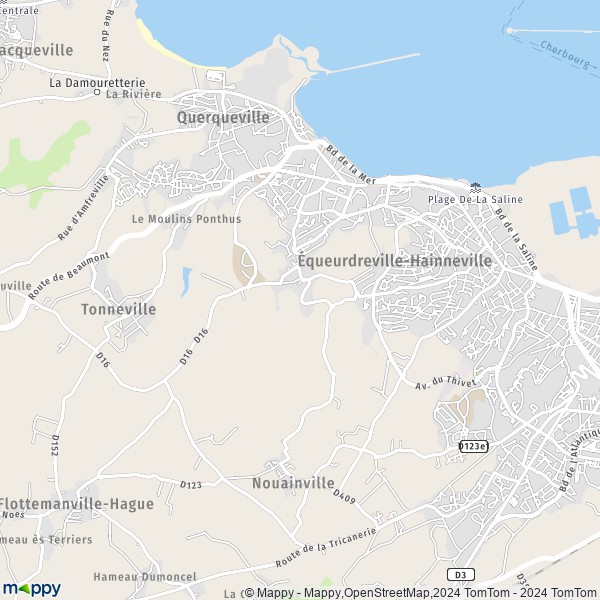 La carte pour la ville de Équeurdreville-Hainneville, 50120 Cherbourg-en-Cotentin