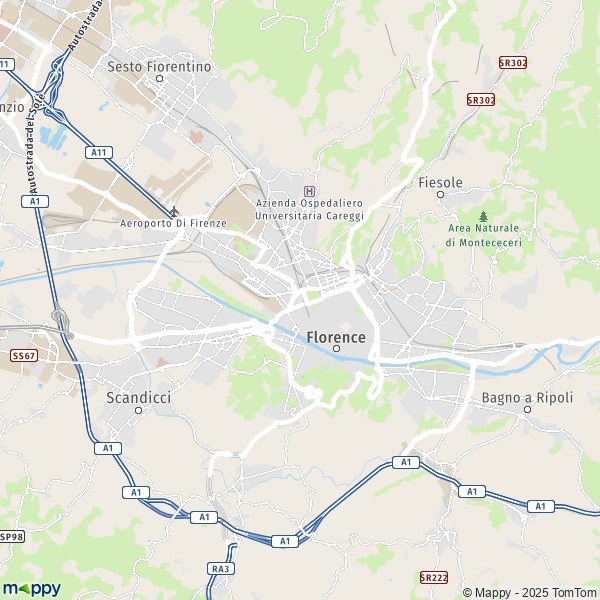 La carte pour la ville de Florence 50121-50145