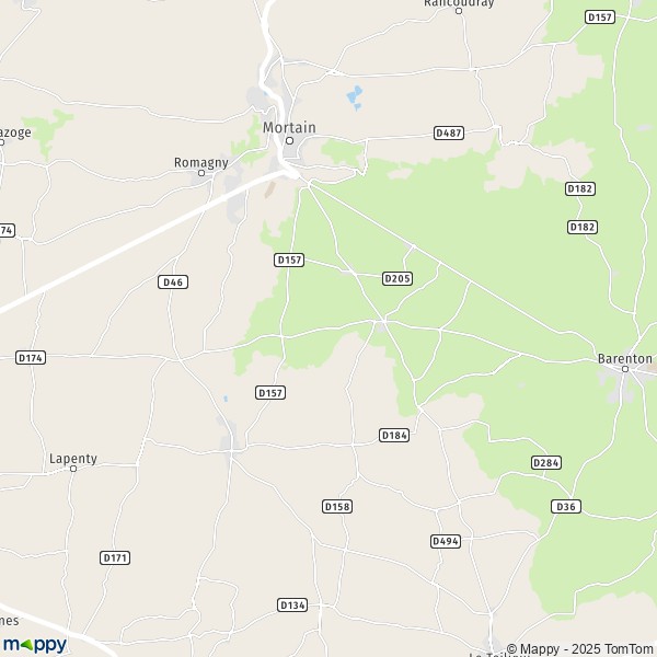 La carte pour la ville de Villechien, 50140 Mortain-Bocage