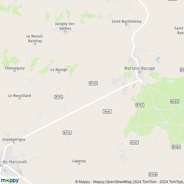 La carte pour la ville de Romagny-Fontenay 50140