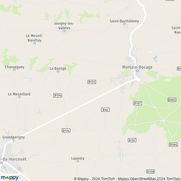 La carte pour la ville de Romagny-Fontenay 50140