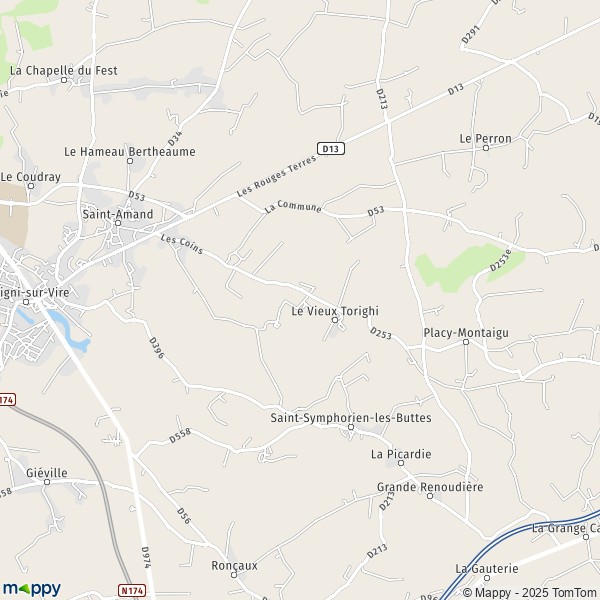 Carte Les Fresnes, 50160 Saint-Amand-Villages