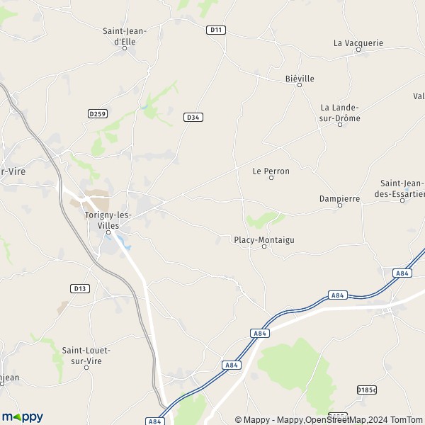 La carte pour la ville de Saint-Amand-Villages 50160
