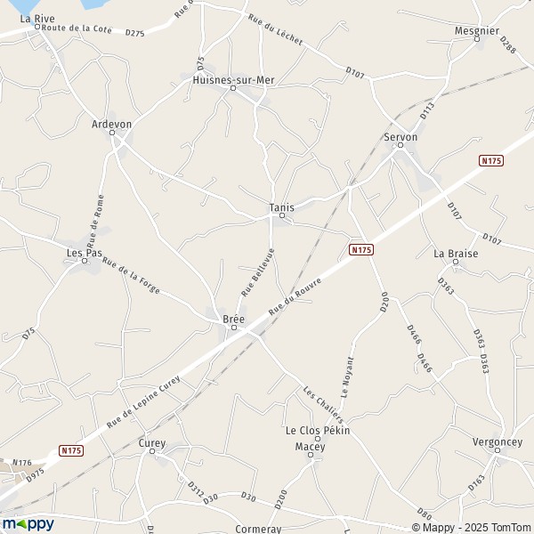 La carte pour la ville de Tanis 50170